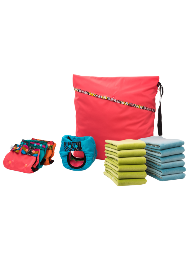 ApiAfrique Pack Confort Couches Lavables - Culottes + Inserts + Boosters+ Sac a Couches