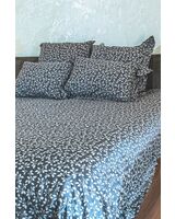 Parure de lit en satin de coton , 100% coton avec des motifs fleuris 
